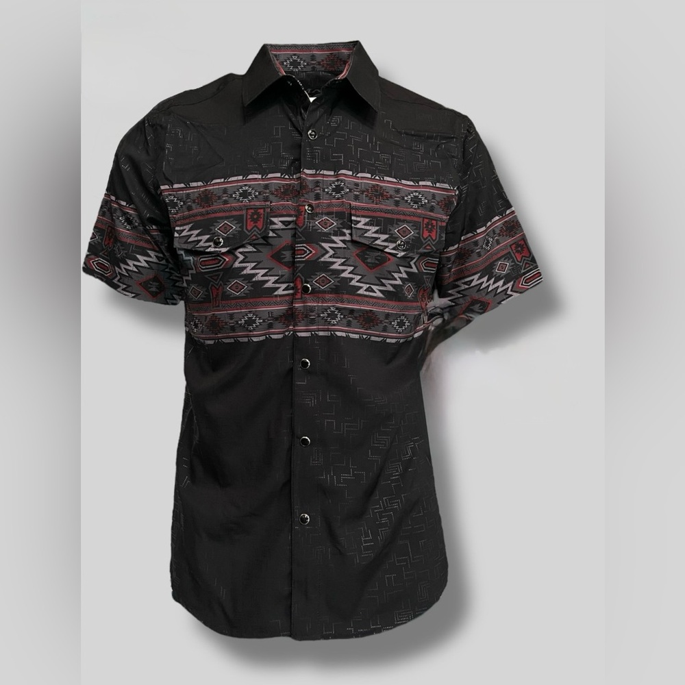 Buy any 3 items get 1freeCamisa vaquera Black and Red Button Down Shirt